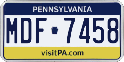 PA license plate MDF7458