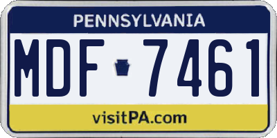 PA license plate MDF7461