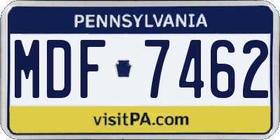 PA license plate MDF7462
