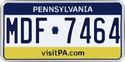 PA license plate MDF7464