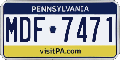 PA license plate MDF7471