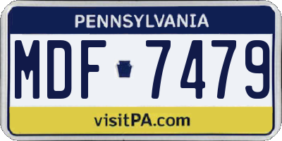 PA license plate MDF7479