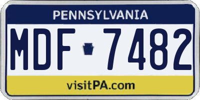 PA license plate MDF7482
