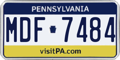 PA license plate MDF7484