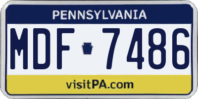 PA license plate MDF7486