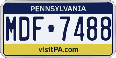 PA license plate MDF7488