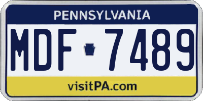 PA license plate MDF7489
