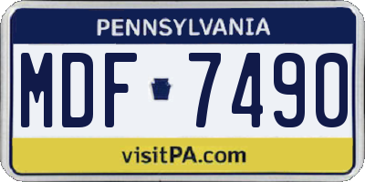 PA license plate MDF7490