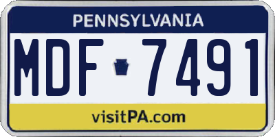 PA license plate MDF7491