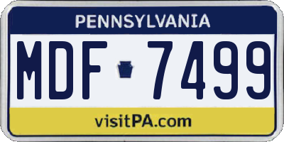 PA license plate MDF7499