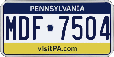 PA license plate MDF7504