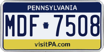 PA license plate MDF7508