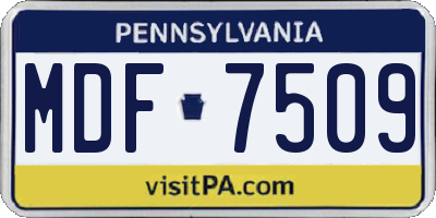 PA license plate MDF7509