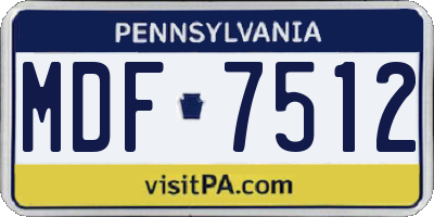 PA license plate MDF7512