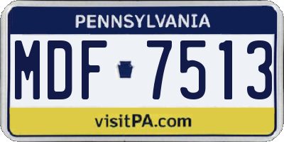PA license plate MDF7513