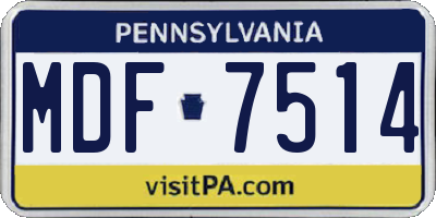 PA license plate MDF7514