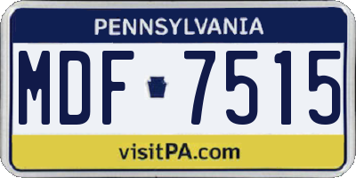 PA license plate MDF7515