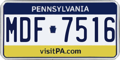 PA license plate MDF7516