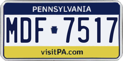 PA license plate MDF7517