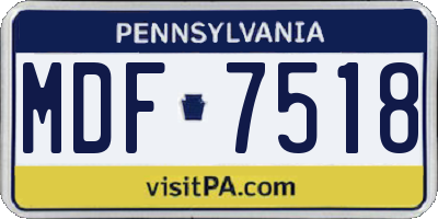 PA license plate MDF7518