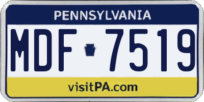 PA license plate MDF7519