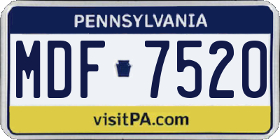 PA license plate MDF7520