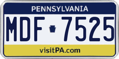 PA license plate MDF7525