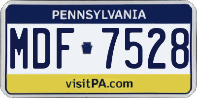 PA license plate MDF7528