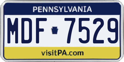 PA license plate MDF7529
