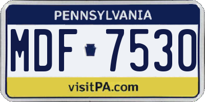 PA license plate MDF7530