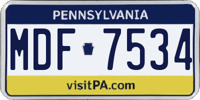 PA license plate MDF7534