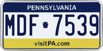 PA license plate MDF7539
