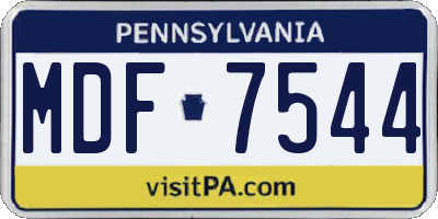 PA license plate MDF7544