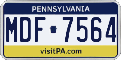 PA license plate MDF7564