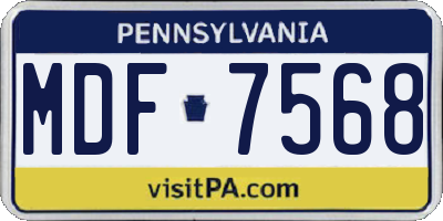 PA license plate MDF7568