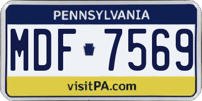 PA license plate MDF7569