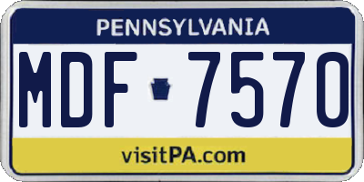 PA license plate MDF7570