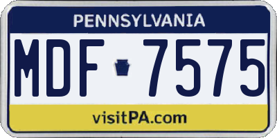 PA license plate MDF7575