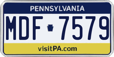 PA license plate MDF7579