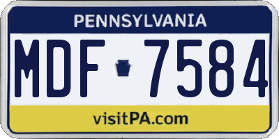 PA license plate MDF7584