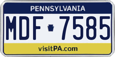 PA license plate MDF7585