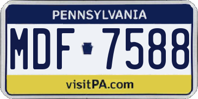 PA license plate MDF7588