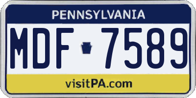 PA license plate MDF7589
