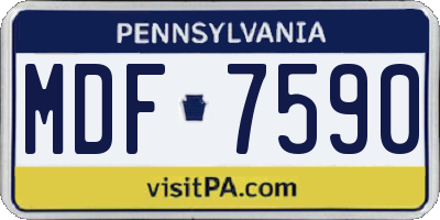 PA license plate MDF7590