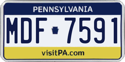 PA license plate MDF7591