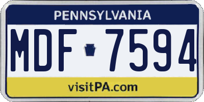 PA license plate MDF7594