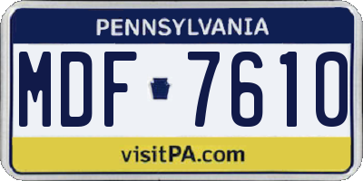 PA license plate MDF7610
