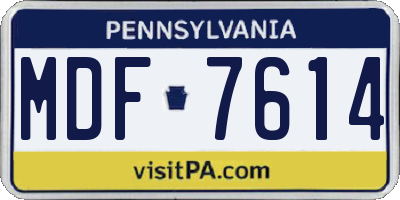 PA license plate MDF7614