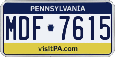 PA license plate MDF7615