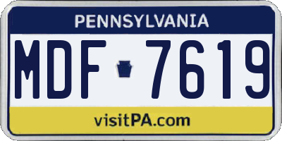 PA license plate MDF7619